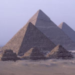 The Pyramids, viewed from the southwest The Pyramids, Great Pyramid farthest in the distance