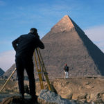The GPMP survey team at work Khafre's Pyramid, near Great Pyramid of Giza