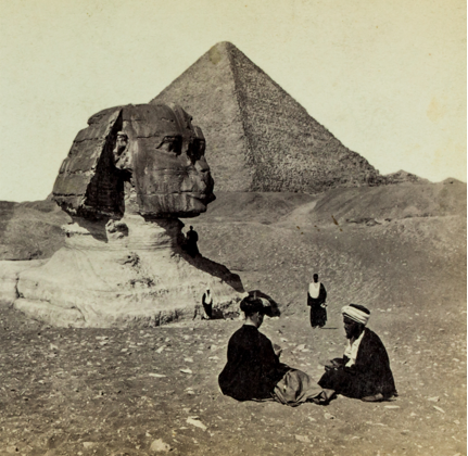 Lady Victorian Traveler at the Great Pyramid, Giza.  
