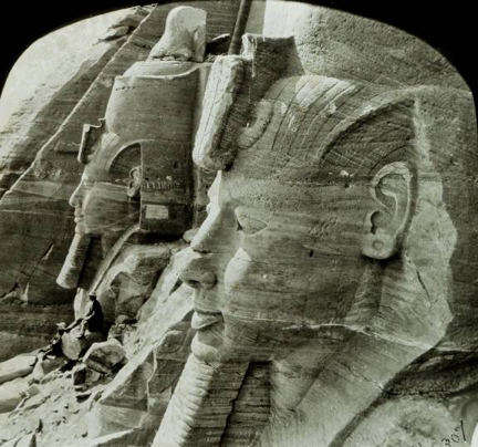 NegNr-012251 Colossi of Ramses II at Abu Simbel, c. 1856-60.  Francis Frith