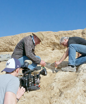 Mark Lehner and Richard Redding being filmed this year in Giza for "Unearthed: Secret History of the Sphinx".